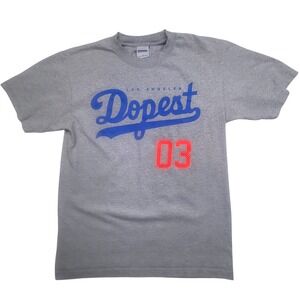 Streetwise Los Angeles Dopest #03 LA Dodgers Gray Short Sleeve Shirt‎ XL